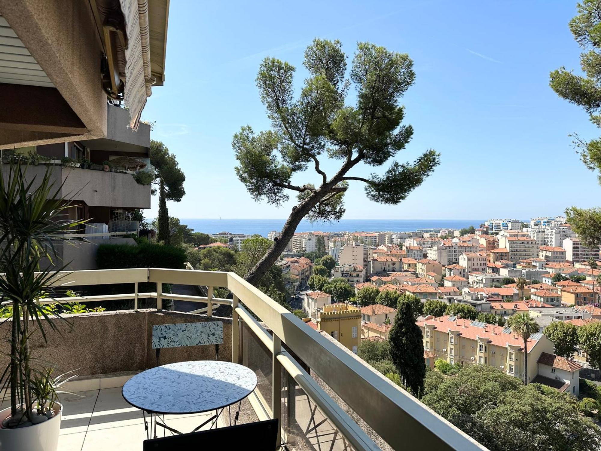 Nice, Grand Studio - Piscine - Terrasse Vue Mer Lägenhet Exteriör bild